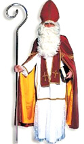 Bischof Kostüm SAMT 4tlg mit Kleid, Umhang, Schärpe und Hut / Mitra Einheitsgröße Erwachsene